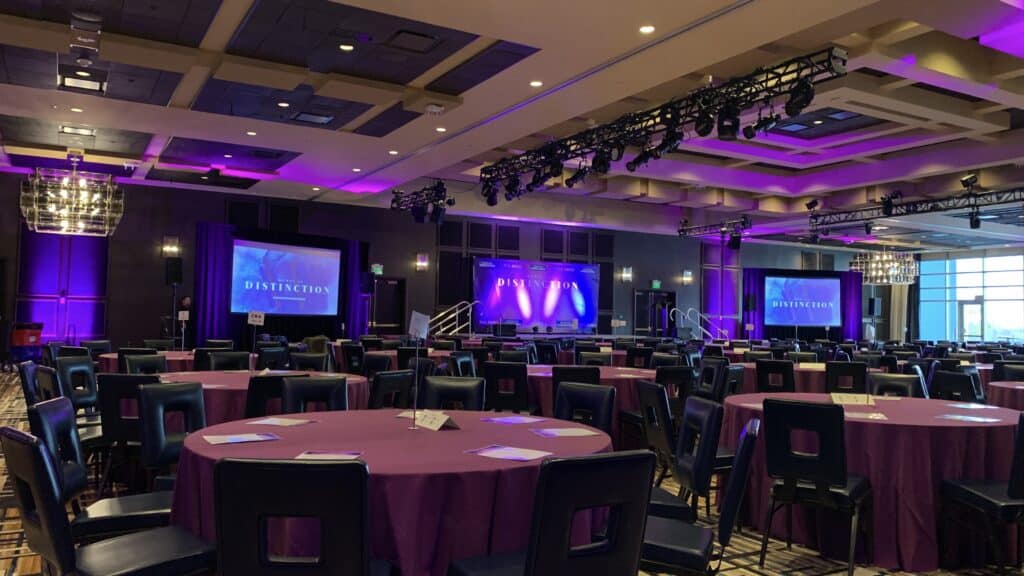 projection, screen, audio visual, sugarhouse, ballroom, corporate, meeting, women of distinction