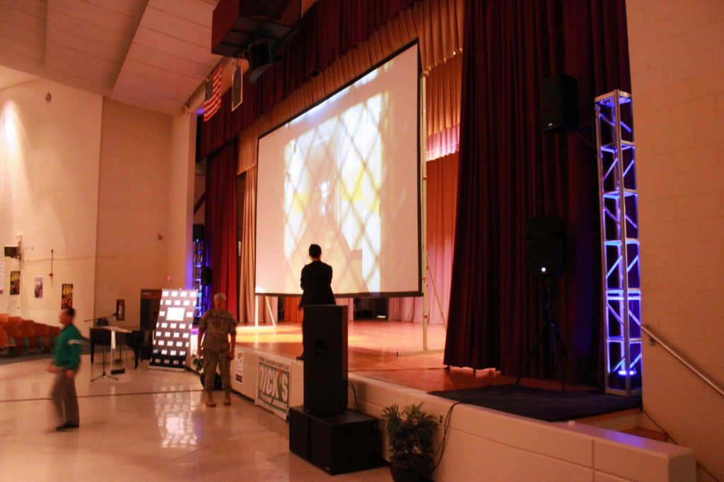 huge, screen, projection, mlk, high school, philadelphia