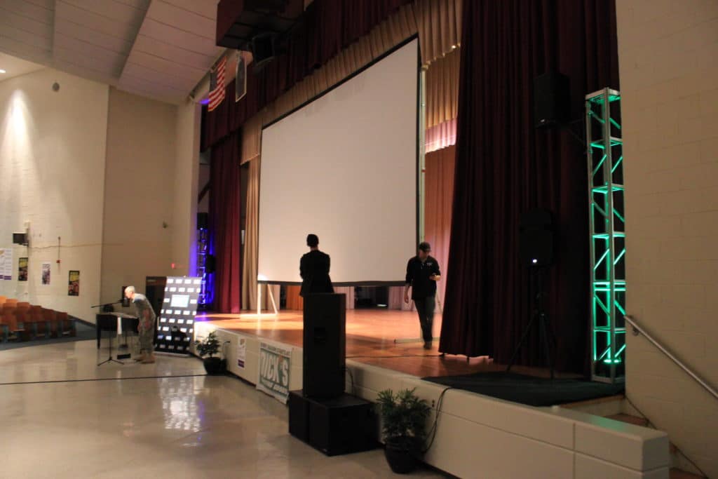 huge, screen, projection, mlk, high school, philadelphia