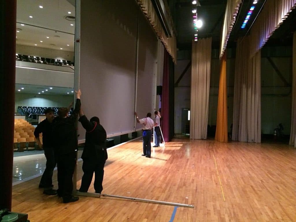 huge, screen, projection, mlk, high school, philadelphia